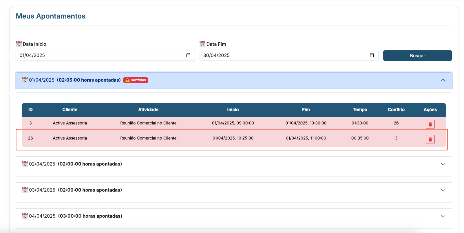Meus Apontamentos Evotime